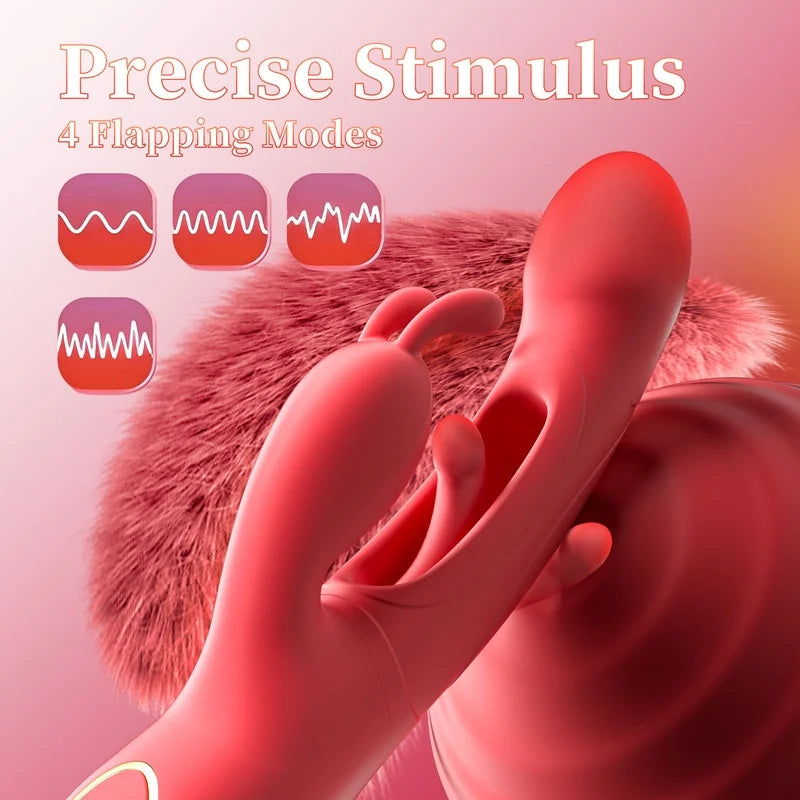 Ultimate Thrusting Rabbit Vibrator for Women - 7 Vibrations & 4 Flapping Modes, Waterproof Pleasure Toy